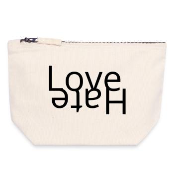 Love - Hate - Pochette zippée en toile 18 x 19 cm - blanc naturel - Devant