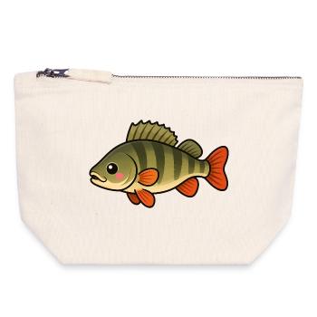 Cute Perch Kids Angeldesign - Canvas Reißverschluss-Täschchen (18 x 19 cm) - Naturweiß - Vorne