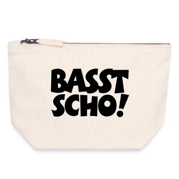Basst Scho - Canvas Reißverschluss-Täschchen (18 x 19 cm) - Naturweiß - Vorne
