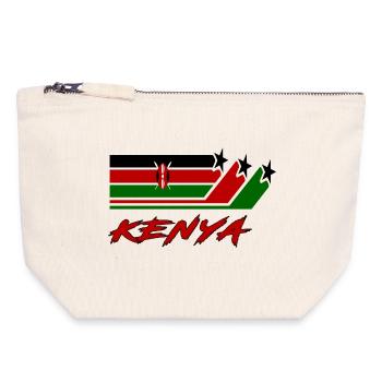 Kenia Flagge / Kenya Geschenk Nationalflagge - Canvas Reißverschluss-Täschchen (18 x 19 cm) - Naturweiß - Vorne