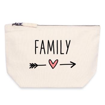 Family heart arrow love cupid cohesion - Canvas Zip Pouch 18 x 19 cm - nature - Front
