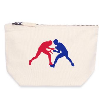 Greco-Roman wrestling - Canvas Zip Pouch 18 x 19 cm - nature - Front