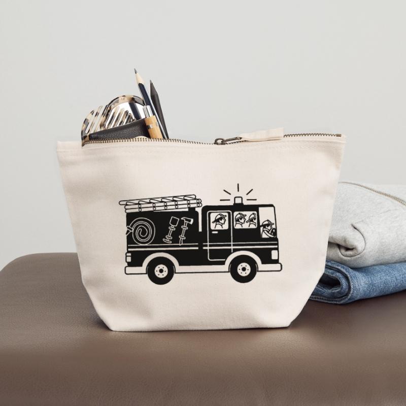 Fire engine Canvas Zip Pouch 18 x 19 cm