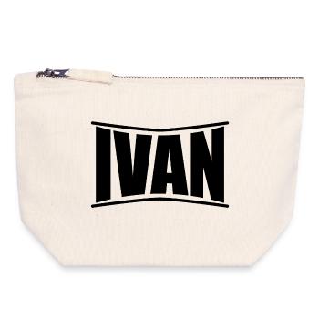 Name T-Shirt Ivan T-Shirt Geschenkidee T-Shirt - Canvas Reißverschluss-Täschchen (18 x 19 cm) - Naturweiß - Vorne
