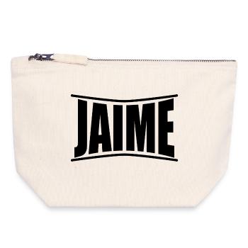 t-shirt Jaime t-shirt cadeau idée t-shirt - Pochette zippée en toile 18 x 19 cm - blanc naturel - Devant