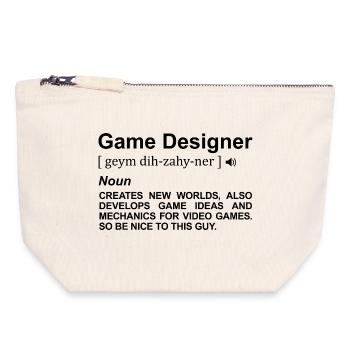 Game Designer Dictionary - Canvas Zip Pouch 18 x 19 cm - nature - Front