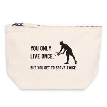 Tennis - You Only Live Once, But You Get to Serve - Canvas Zip Pouch 18 x 19 cm - nature - Front