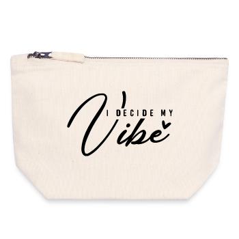 I Decide My Vibe – Positives Mindset & Energie - Canvas Reißverschluss-Täschchen (18 x 19 cm) - Naturweiß - Vorne