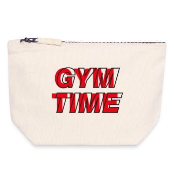 Zeit im Fitnessstudio - Canvas Reißverschluss-Täschchen (18 x 19 cm) - Naturweiß - Vorne