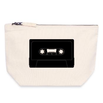cassette - Pochette zippée en toile 18 x 19 cm - blanc naturel - Devant
