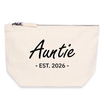 Auntie est 2026 - Pochette zippée en toile 18 x 19 cm - blanc naturel - Devant