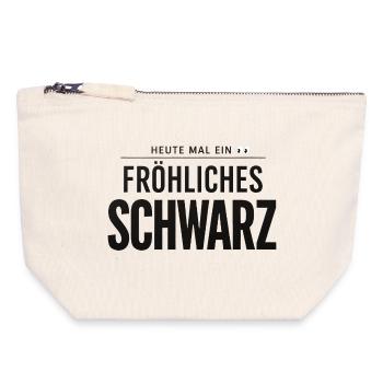 Heute mal ein fröhliches Schwarz lustiger Spruch - Canvas Reißverschluss-Täschchen (18 x 19 cm) - Naturweiß - Vorne
