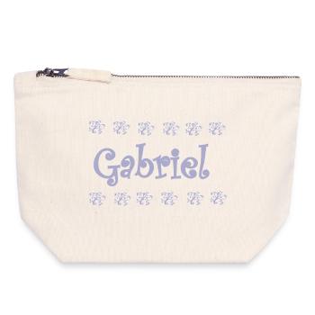 Gabriel Florale Pastel Name Deco - Canvas Zip Pouch 18 x 19 cm - nature - Front