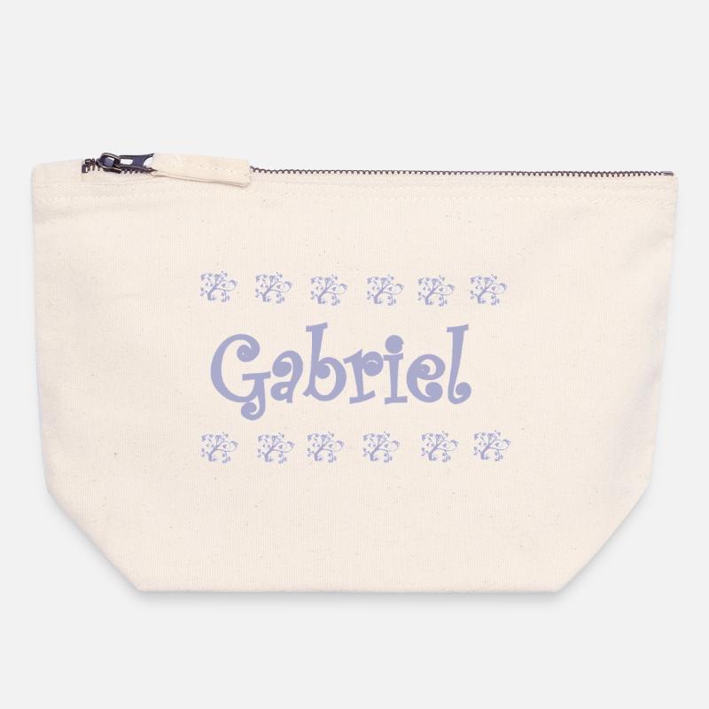 Gabriel Florale Pastel Name Deco - Canvas Zip Pouch 18 x 19 cm - nature