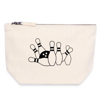 Bowling pills and ball - Canvas Zip Pouch 18 x 19 cm - nature - Front