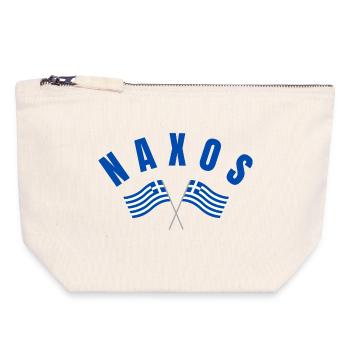 Drapeaux grecs de Naxos - Pochette zippée en toile 18 x 19 cm - blanc naturel - Devant