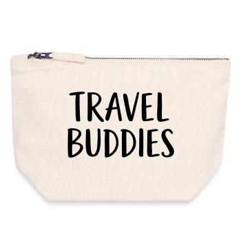 Compagnons de voyage - Pochette zippée en toile 18 x 19 cm - blanc naturel - Devant