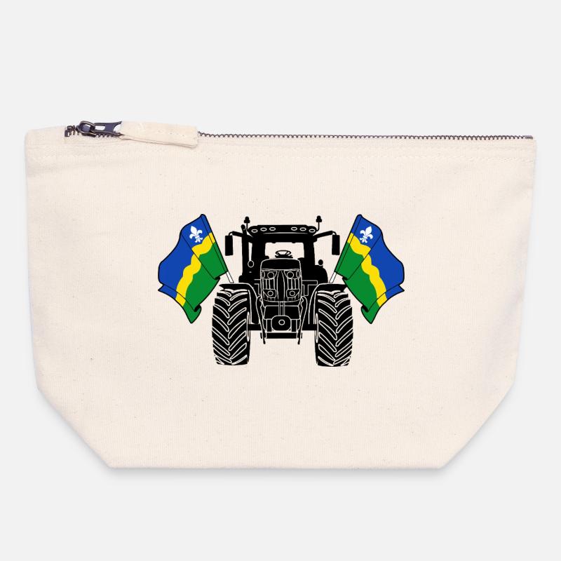 Flevoland_Tractor_Pride - Canvas Zip Pouch 18 x 19 cm - nature