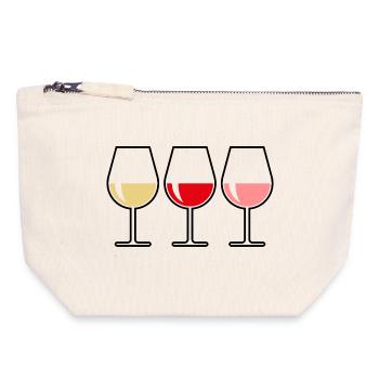 Weißwein Rotwein Roséwein (Wein / Bauchig / Zu) - Canvas Reißverschluss-Täschchen (18 x 19 cm) - Naturweiß - Vorne