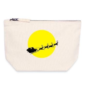 frohes_fest_weihnachtsmann - Canvas Reißverschluss-Täschchen (18 x 19 cm) - Naturweiß - Vorne