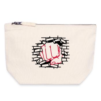 Fist dick, fist, beating - Canvas Zip Pouch 18 x 19 cm - nature - Front