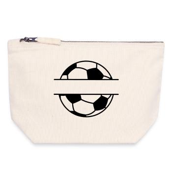 Bannière de nom de football - Pochette zippée en toile 18 x 19 cm - blanc naturel - Devant