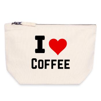 I love coffee - Canvas Zip Pouch 18 x 19 cm - nature - Front