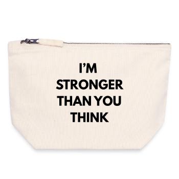 im stronger than you think - Canvas Zip Pouch 18 x 19 cm - nature - Front