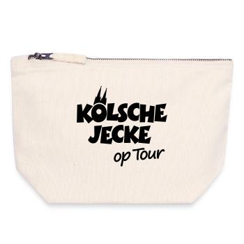 Kölsche Jecke op Tour Köln mit Kölner Dom - Canvas Reißverschluss-Täschchen (18 x 19 cm) - Naturweiß - Vorne