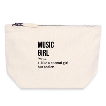 musique - Pochette zippée en toile 18 x 19 cm - blanc naturel - Devant