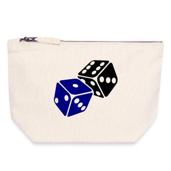 Blue Cube Minimal Design - Canvas Zip Pouch 18 x 19 cm - nature - Front