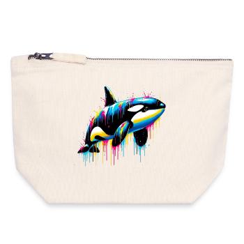 Killer whale - Canvas Zip Pouch 18 x 19 cm - nature - Front