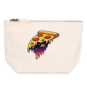 Cosmic pizza slice - Canvas Zip Pouch 18 x 19 cm - nature - Front