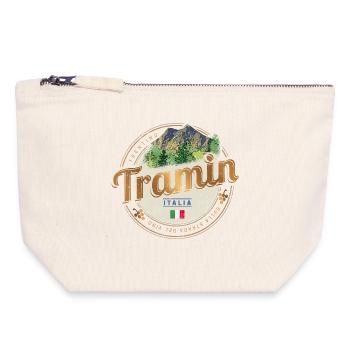 Tramin Trentino Südtirol Italien Vintage Souvenir - Canvas Reißverschluss-Täschchen (18 x 19 cm) - Naturweiß - Vorne