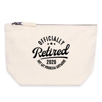 Ruhestand 2026 – Lustiges Geschenk für Rentner - Canvas Reißverschluss-Täschchen (18 x 19 cm) - Naturweiß - Vorne