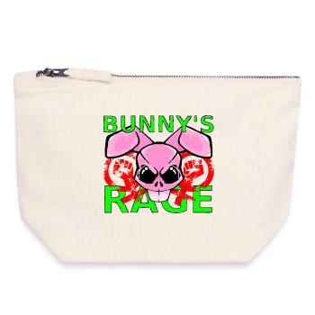 Raging Bunny - Canvas Reißverschluss-Täschchen (18 x 19 cm) - Naturweiß - Vorne