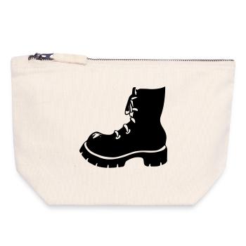 Punk Schuh Stiefel - Canvas Reißverschluss-Täschchen (18 x 19 cm) - Naturweiß - Vorne