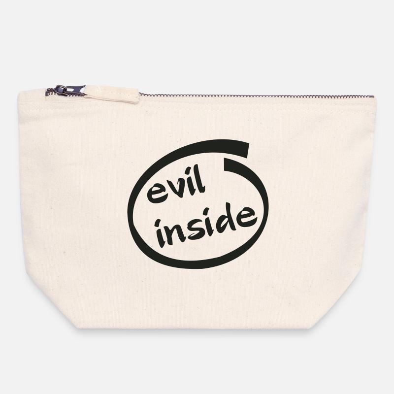 Evil Inside Ring Graphic - Canvas Zip Pouch 18 x 19 cm - nature
