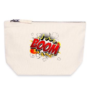 Boom Comic Grafik - Canvas Reißverschluss-Täschchen (18 x 19 cm) - Naturweiß - Vorne