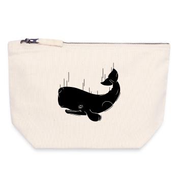 Falling Whale - Canvas Zip Pouch 18 x 19 cm - nature - Front
