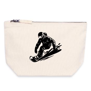 Snowboarder - Canvas Reißverschluss-Täschchen (18 x 19 cm) - Naturweiß - Vorne