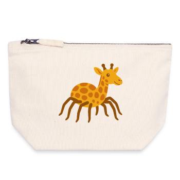 Cute Spider Giraffe - Canvas Zip Pouch 18 x 19 cm - nature - Front