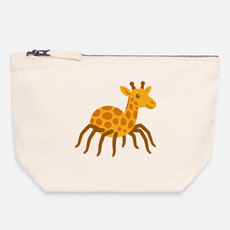 Cute Spider Giraffe - Canvas Zip Pouch 18 x 19 cm - nature