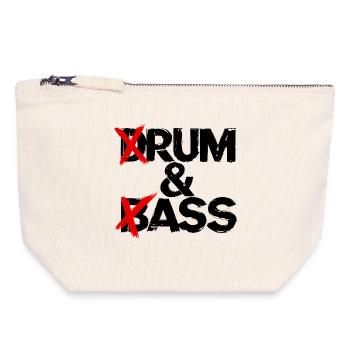 Drum & Bass / Rum & Ass Drummer Vintage Music - Canvas Zip Pouch 18 x 19 cm - nature - Front