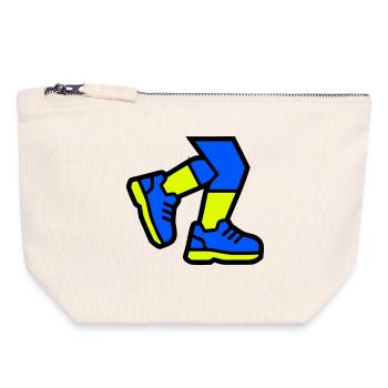 Dynamische Läufer Beine Joggen - Canvas Reißverschluss-Täschchen (18 x 19 cm) - Naturweiß - Vorne