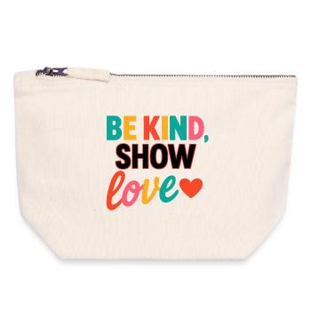 BEKIND_SHOW_LOVE - Canvas Reißverschluss-Täschchen (18 x 19 cm) - Naturweiß - Vorne