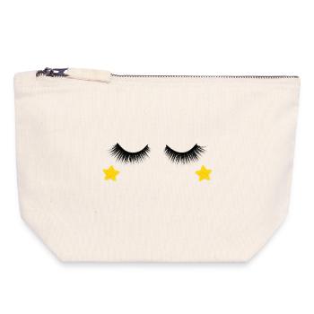 Conception des cils - Pochette zippée en toile 18 x 19 cm - blanc naturel - Devant