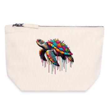 Turtle - Canvas Zip Pouch 18 x 19 cm - nature - Front