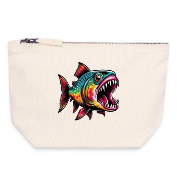 Piranha - Canvas Zip Pouch 18 x 19 cm - nature - Front