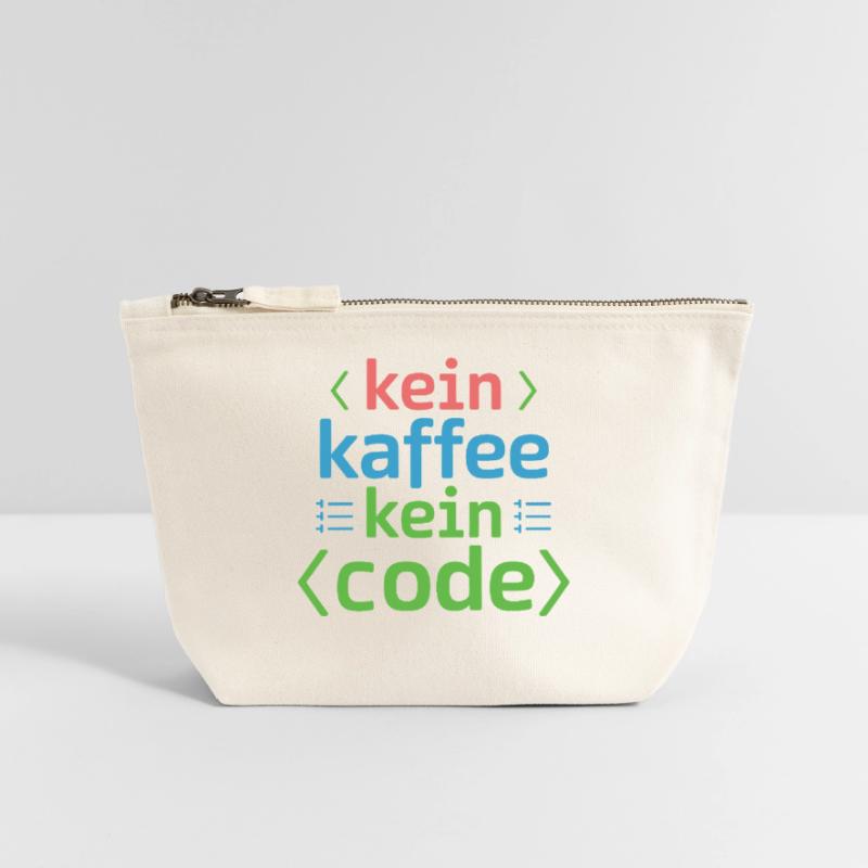 No Coffee No Code Programmer Computer Scientist Canvas Zip Pouch 18 x 19 cm